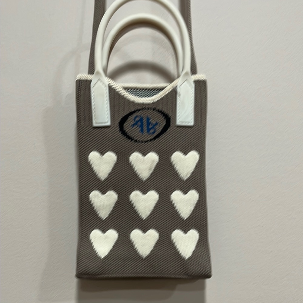 Stylish Gray and White Heart Tote Bag
